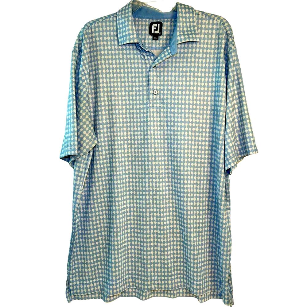 Footjoy Golf Polo Shirt Light Baby Blue Collared Golf Shirt Men's XL Preppy